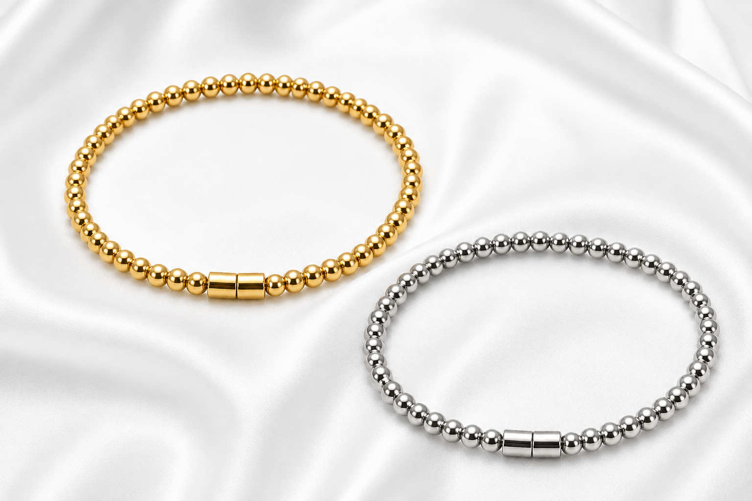 Classic Stainless Steel Beaded Bangle