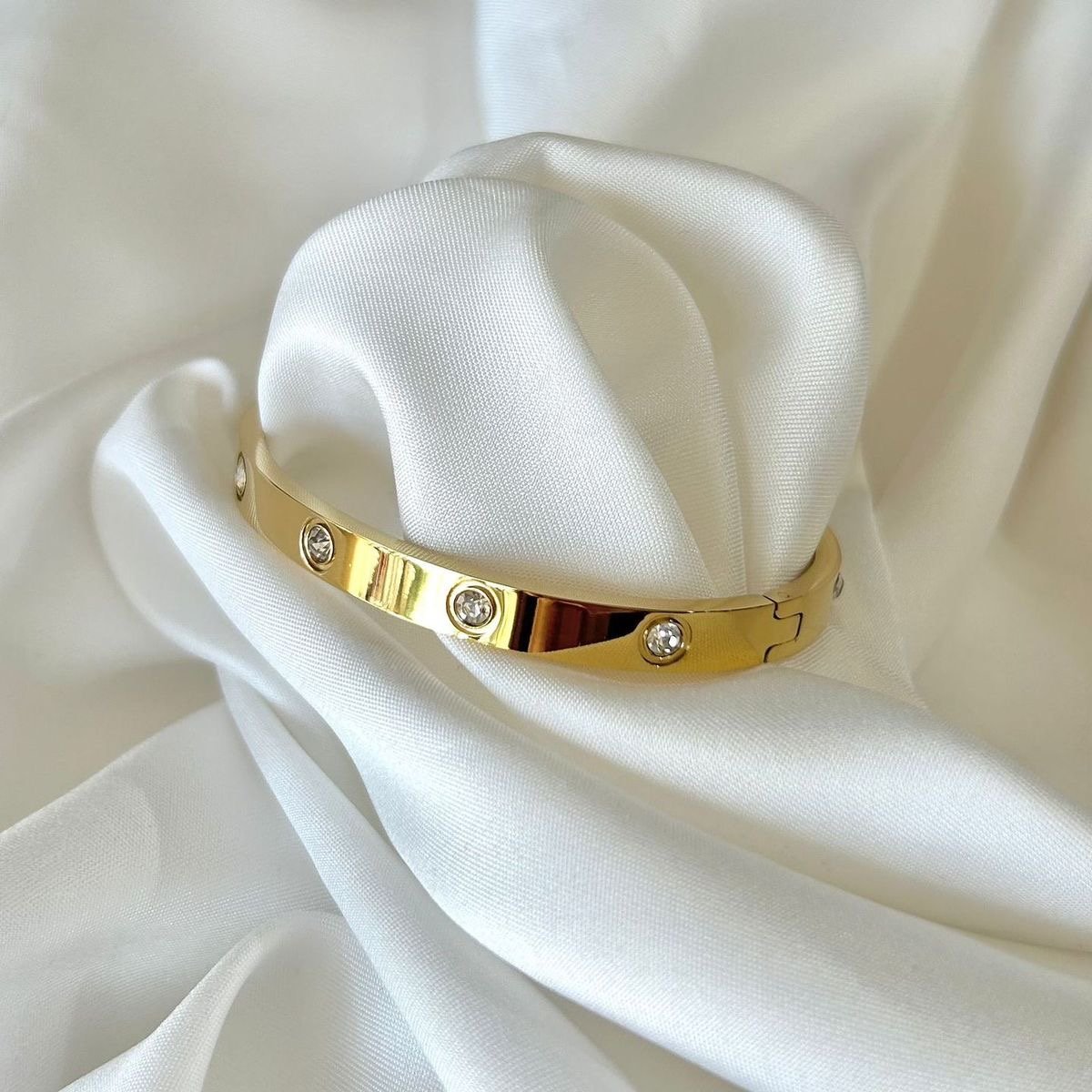 Cartier Stoned Stainless Steel Bangle